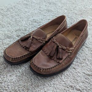 Johnston & Murphy Men's Supple Sheepskin Leather Tassel Soft Loafer in Brown 9